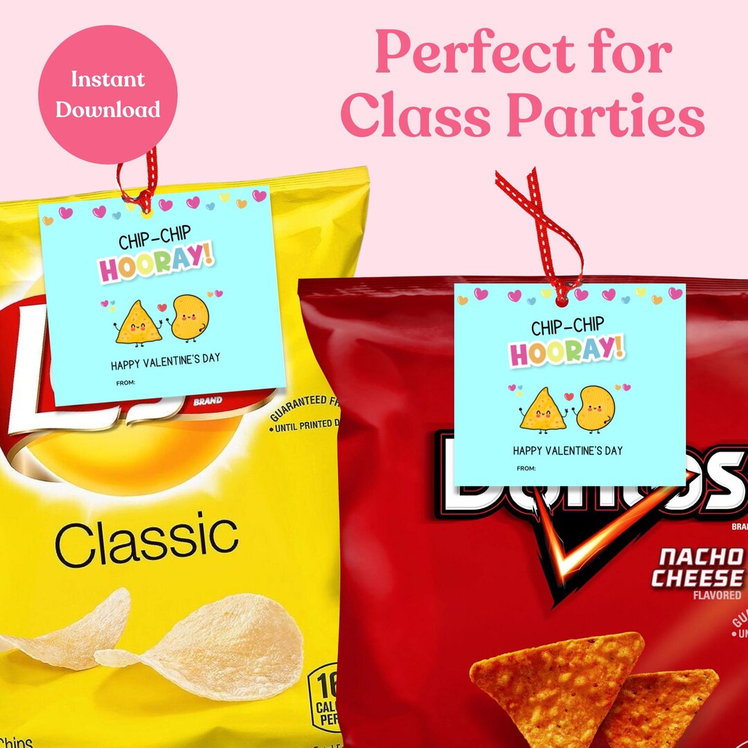 Chip Chip Hooray Valentine Chip Tag Printable Valentine Treat Tag ...