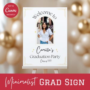 2025 Grad Party Welcome Sign, Custom Graduation Sign, Class of 2025 Welcome, Graduate Welcome Board, Minimalist Grad Poster, Editable, GP3