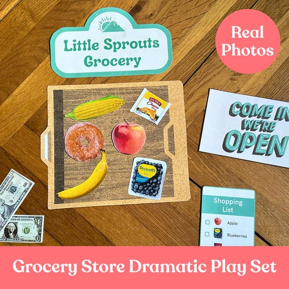 Grocery Store Dramatic Play Set: Printable Pretend Play (PDF)
