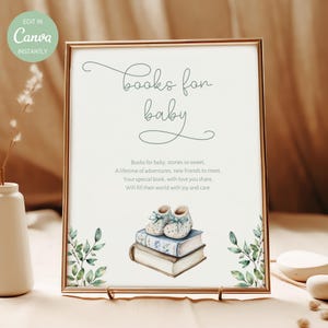 EDITABLE A New Chapter Books for Baby Sign Gender Neutral Storybook Baby Shower Sign Book Themed Baby Shower NC07