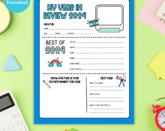 2024 Year in Review Printable: Kid & Teen New Year Activity (PDF)