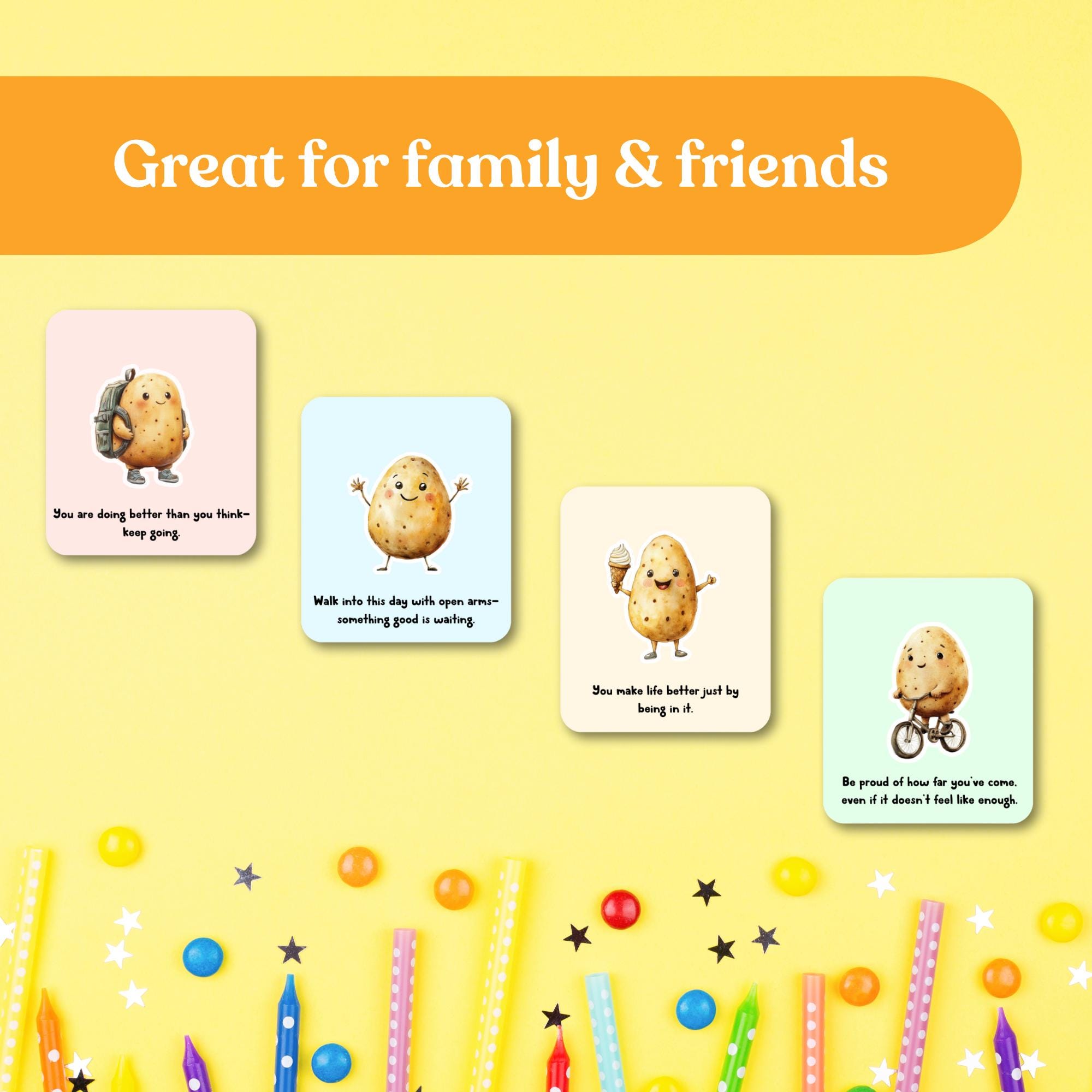 Positive Potato Affirmation Cards: Mini Emotional Support Printables ...