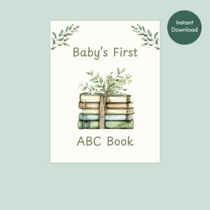PRINTABLE Baby&#39;s First ABC Book Baby Shower Coloring Game Book Baby Shower Game First ABC Book Baby Shower Coloring Pages NC08