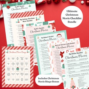 Ultimate Christmas Movie Checklist Bundle | Hallmark, Netflix, Lifetime, BET+, GAF, UPtv | Holiday Tracker Printable | Digital Download CH10