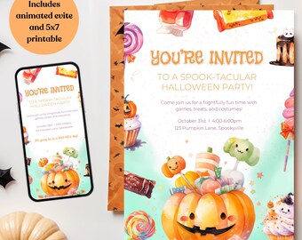 Spooktacular Kids Halloween Party Invite: Editable Evite & Printable