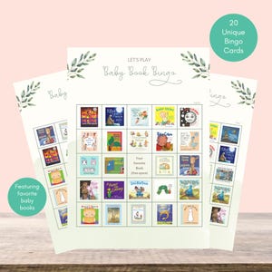 Cartões de Bingo para Chá de Bebê Imprimíveis da New Chapter - Livro de Bingo Infantil - Tema de Livro de Bingo Infantil - Chá de Bebê com Tema Neutro em Relação ao Gênero NC05