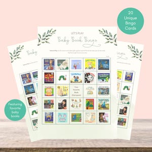 Nouveau chapitre imprimable livre de cartes de bingo pour baby shower livre pour enfants bingo pour baby shower livre de bingo pour baby shower sur le thème baby shower neutre en matière de genre NC05