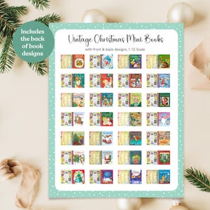 Printable Dollhouse Christmas Books Vintage Little Golden Christmas Book 1:12 Scale Dollhouse Printable DIY Mini Books Christmas Decor CH06 image 3