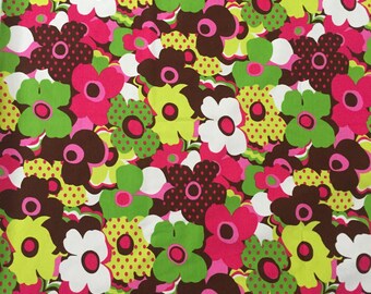 Mod flower European knit fabric. By the yard