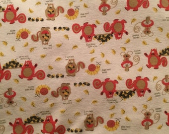 Icky baby "nuts" cotton knit fabric. Rare out of print. By the yard