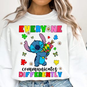 Everyone Communicates Differently Png, Children&#39;s Book Png, Autism Stitch Png, Neurodiversity Png, Sped Mom Gift, Teacher Gifts