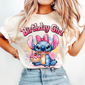 Urodziny Dziewczyna Stitch Png Sublimacja Projekt, Stitch Urodziny Png, Rodzina Dopasowanie Urodziny Png, Urodziny Png, Prezent Dla Dziewczyn