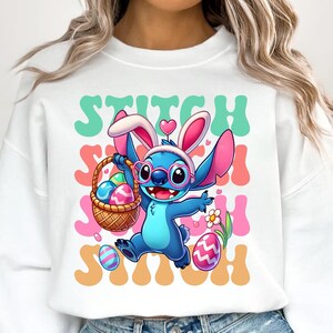 Stitch Ostertag Shirt Design Png, Stitch and Angel Ostertag PNG, Stitch Ostereier Png, Retro Ostertag Png, Geschenk für Sie