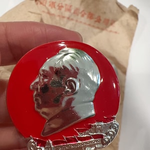 Rare Vintage Soviet-Chinese Chairman Mao Zedong pin