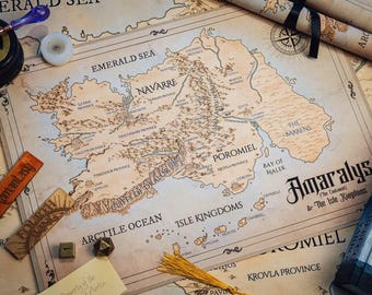 Amaralys Canvas Map, From Onyx Storm-Rebecca Yarros, Fourth Wing Iron Flame, The Empyrean