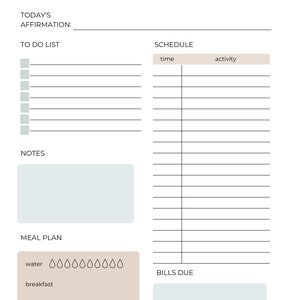 printable daily planner