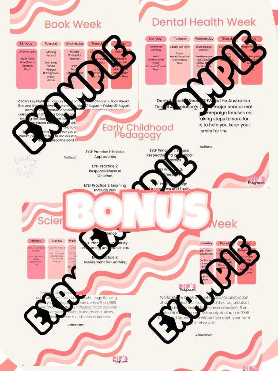 Daily Programme Fdc 20 Activities Example Program FDC LDC EYLF Science Week, Space Week ...
