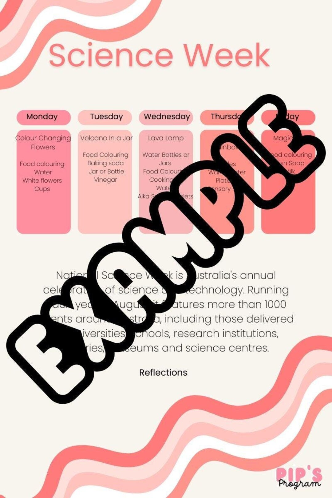 Science Week Programs Ideas Science Week Example Program 5 Activities + EYLF for FDC and LDC - Etsy