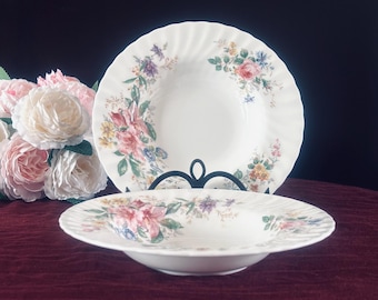 Royal Doulton Arcadia Rim Soup Bowls. Set of 2. Made in England