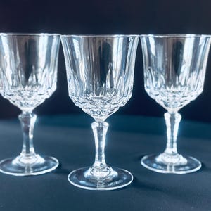 Vintage Crystal Water Goblets by Cristal D&#39;Arques-Durand. Set of 3.