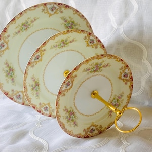 Vintage 1933 Noritake 3 Tier Cake Stand. Hampton Pattern 582. Made in Japan.