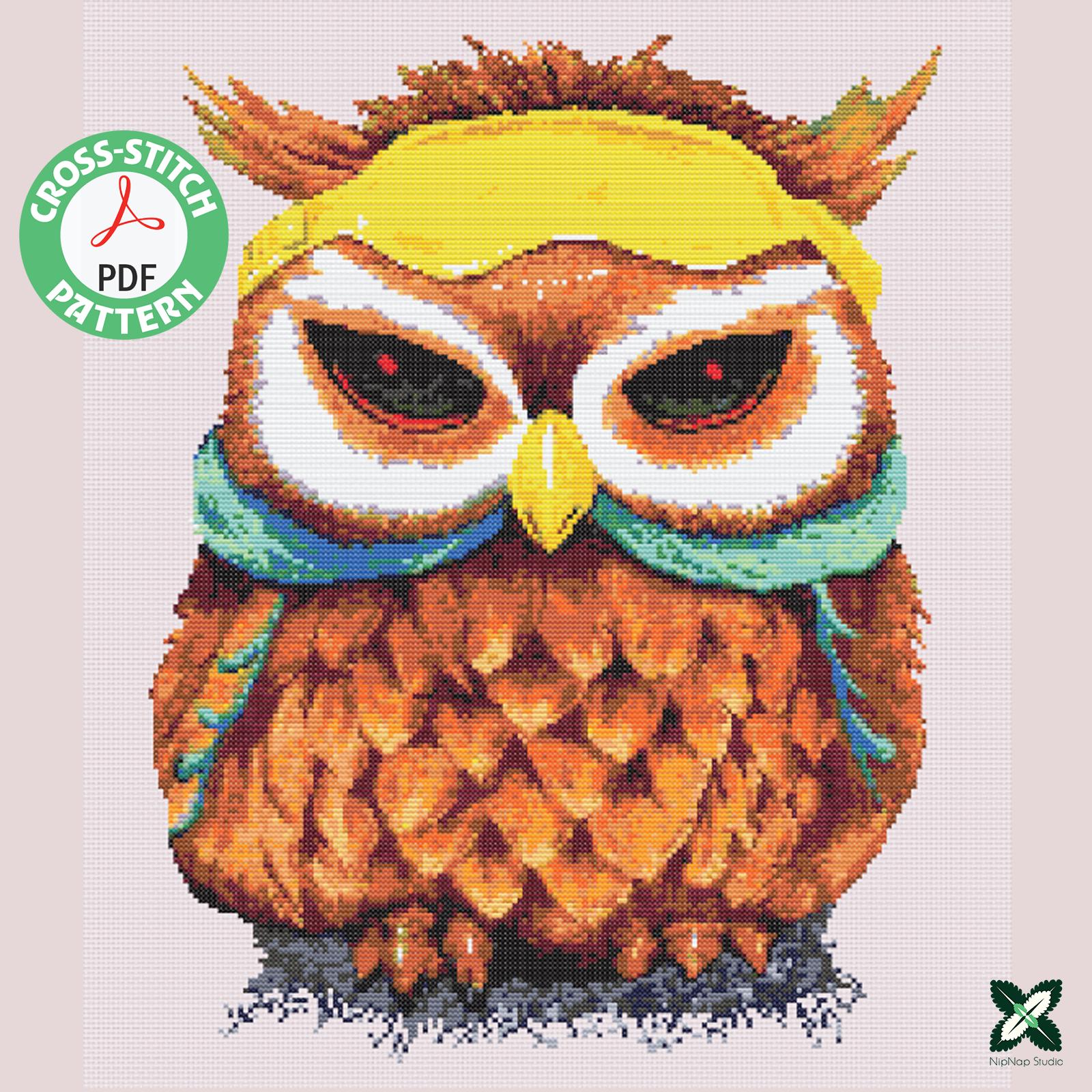 NIGHT OWL Cross Stitch PDF Pattern – Detailed & Stitcher-friendly ...