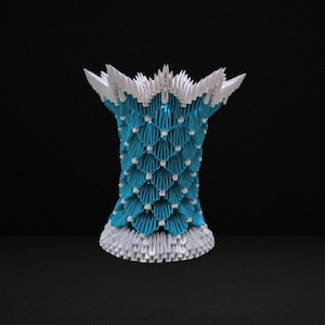 Vaso portafiori origami 3D unico – Arte della carta fatta a mano / Vaso modulare decorativo, decorazione per la casa ecologica, centrotavola