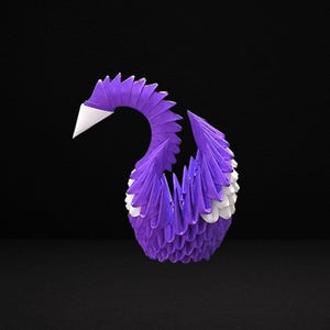 Handmade 3D Origami Swan Sculpture: Elegant Paper Art Decor