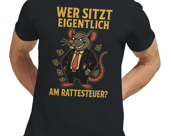 Featured listing image: Who's actually driving the rat? – Funny T-Shirt | Funny Rat Shirt | Statement Tee in 13 colors & many sizes | Gildan® 5000