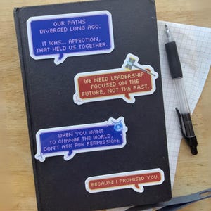 6x Jayvik QUOTES Jayce Viktor pack stickers -3&quot; GLOSSY Vinyl Water resistant Arcane stickers
