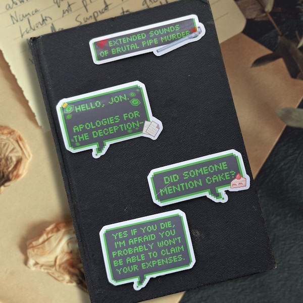 Paquete de 6 pegatinas con citas de Elias Bouchard (3"), vinilo brillante resistente al agua, pegatina de Jonah Magnus.