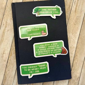 Pack de 6 stickers Halsin QUOTES - Vinyle BRILLANT 3 pouces Druide résistant à l'eau - BG3 Baldur's gate 3