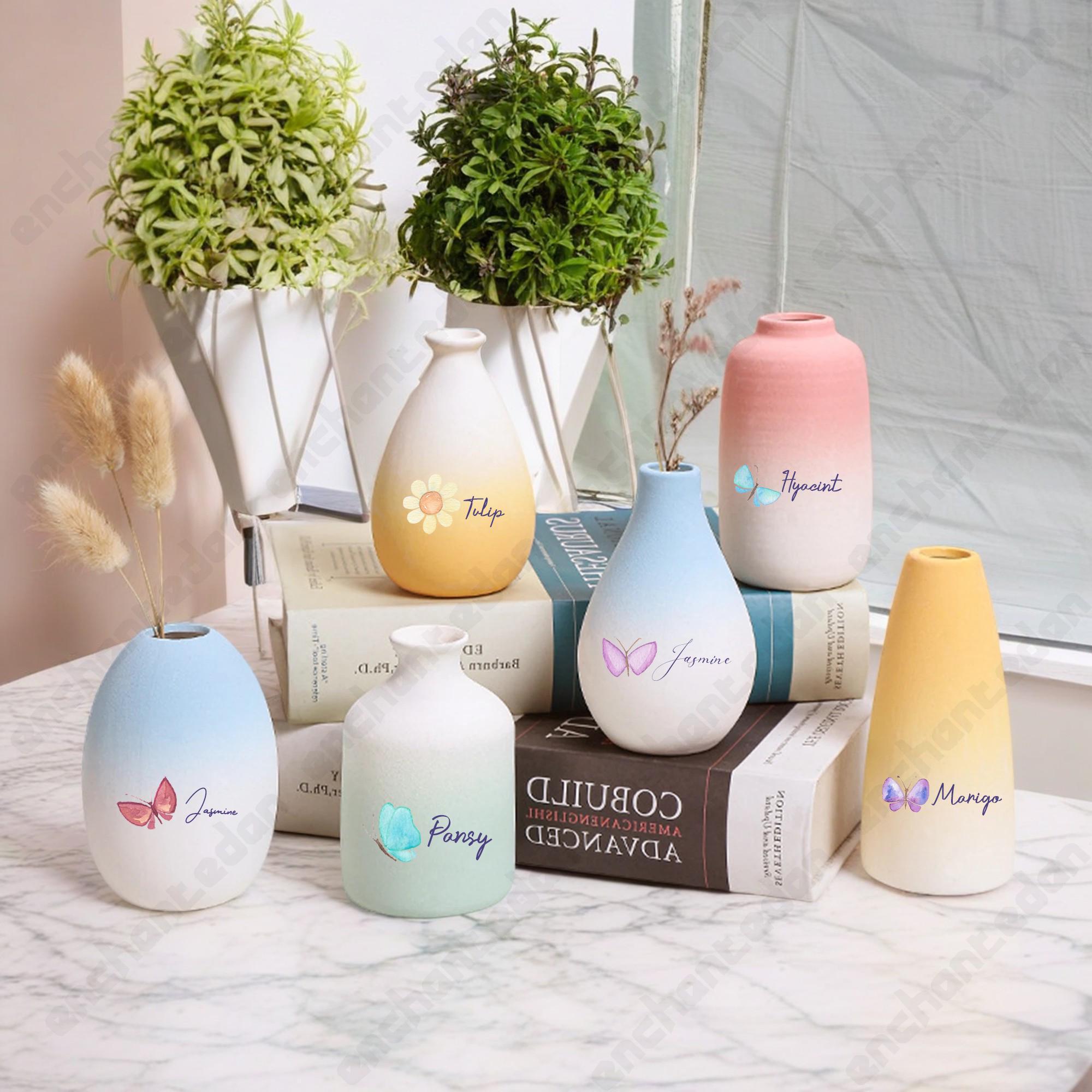 Unique Mini Ceramic Bud Vase for Flower, Handmade Miniature Pottery Vase Gifts for Women, Small Flower Vase, Dollhouse Small Vase Mommy Vase