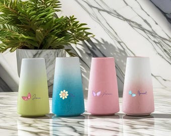 Unique Solid Color Ceramic Vase, Handmade Pottery Vase, Women&#39;s Gift, Small Vase, Doll House Small Vase Mother Vase, Furniture Decoration