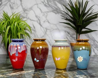 Unique Mini Ceramic Bud Vase for Flower, Handmade Miniature Pottery Vase Gifts for Women, Small Flower Vase, Dollhouse Small Vase Mommy Vase