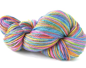 Hand Dyed Yarn Merino Wool Bamboo Sport Weight Sock Yarn 255 yards Soft Shiny Unique Variegated Rainbow Color FiberFusion- Pastel Butterfly