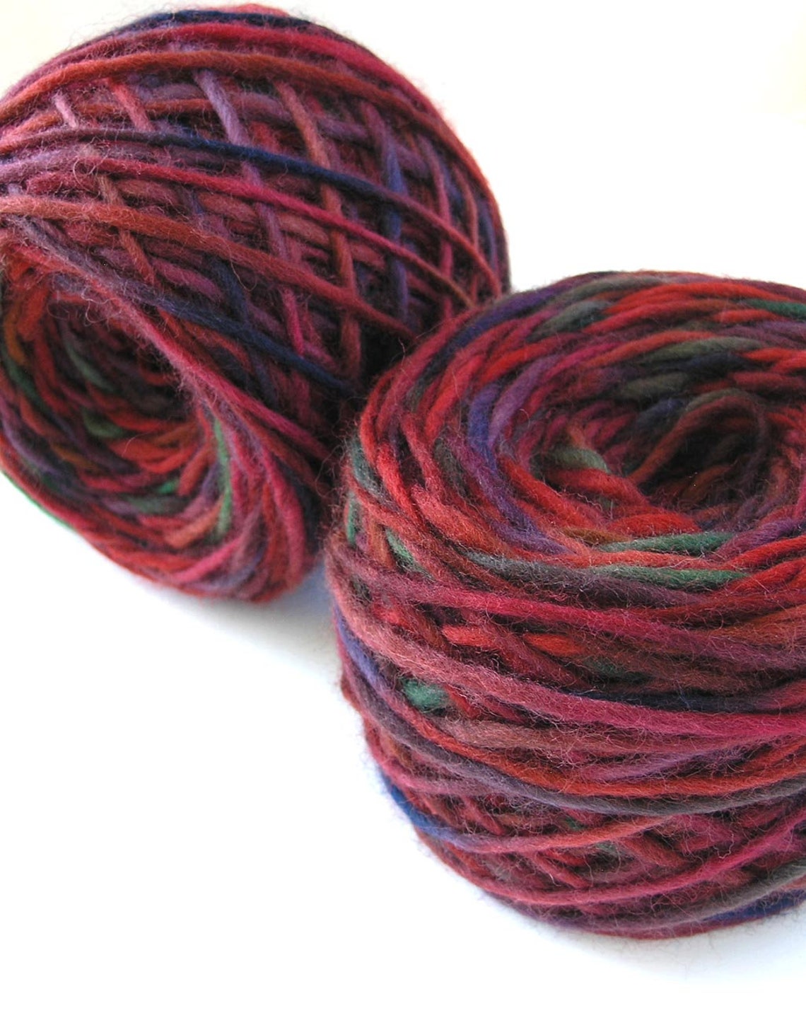 Bulky Wool Yarn Hand Dyed Single Ply Chunky Yarn Burgundy Red Etsy