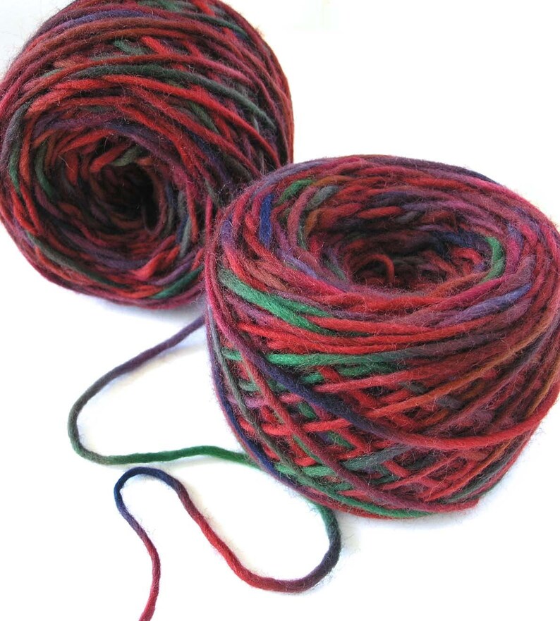 Hand Dyed Yarn Bulky Wool Single Ply Chunky Yarn Unique Etsy