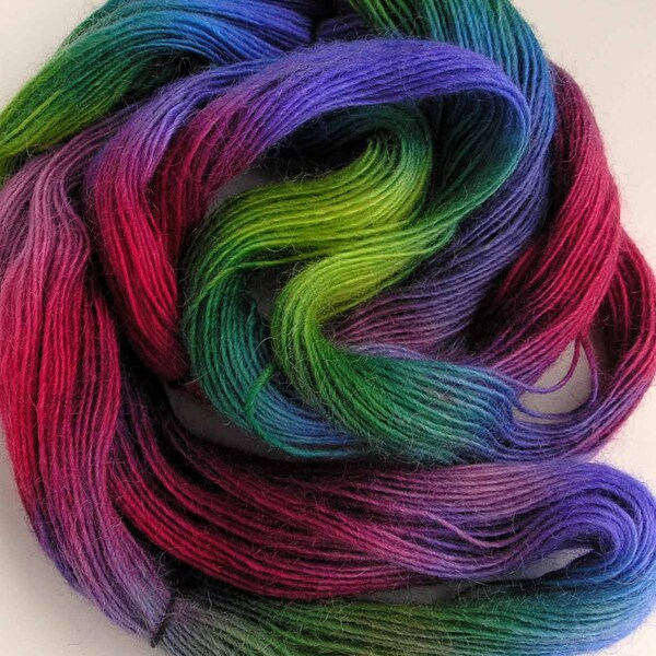 Hand Dyed Icelandic Wool Yarn - Over the Rainbow