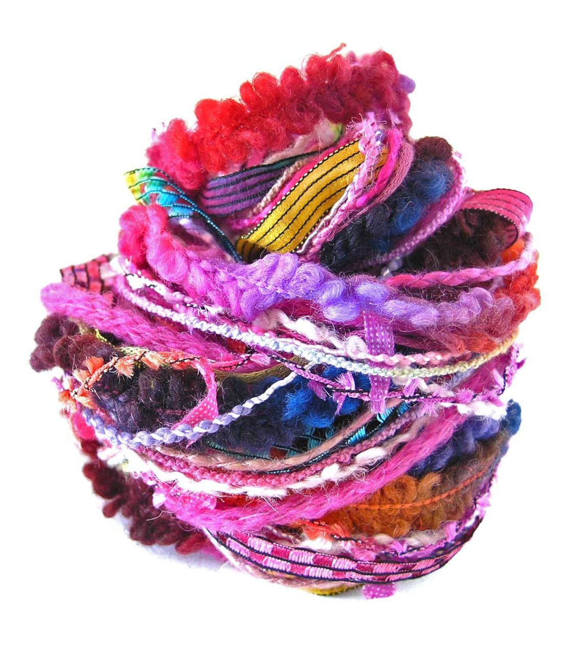 Art Yarn Bundle Mixed Media Novelty Textile Fiber Sampler Pack Etsy