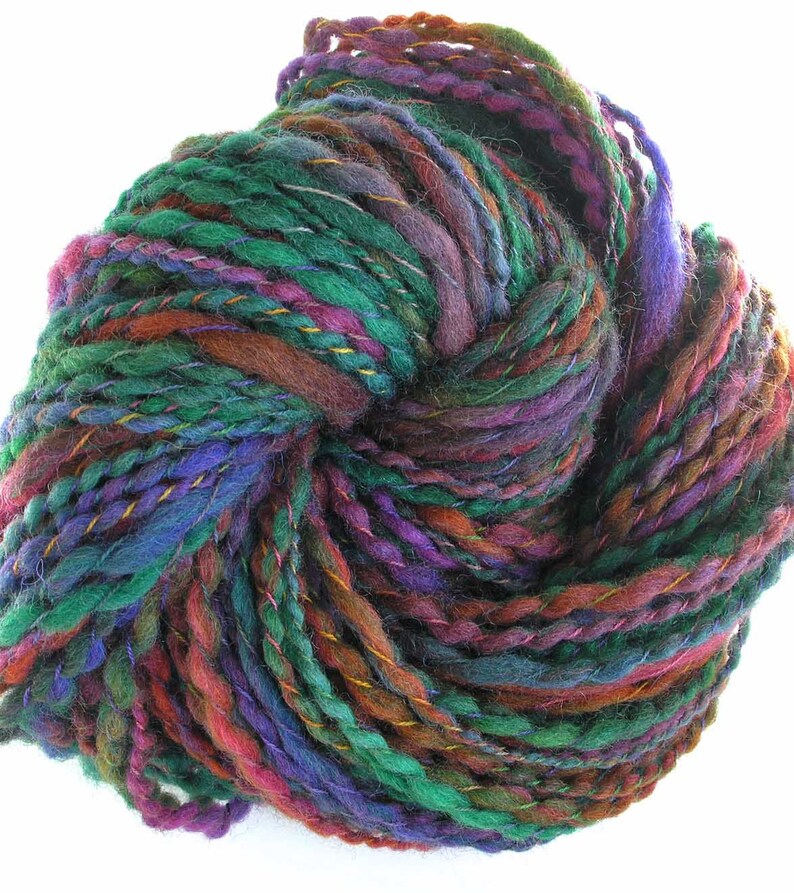 Handspun Yarn Hand Dyed Bulky Corriedale Wool Yarn Felting Etsy