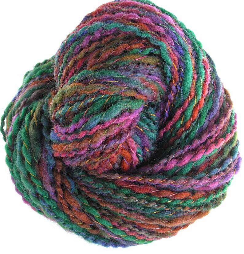 Handspun Yarn Hand Dyed Bulky Corriedale Wool Yarn Felting Etsy