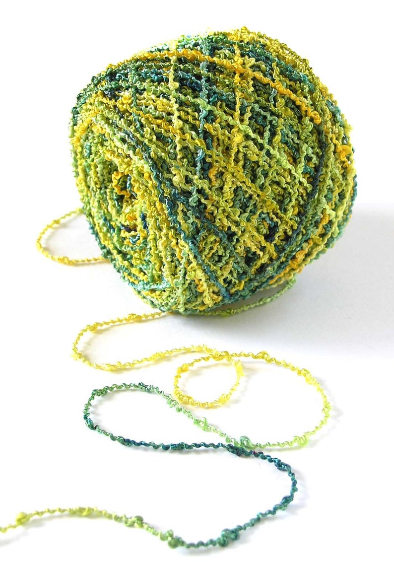 Hand Dyed Rayon Boucle Yarn Unique Textured Novelty OOAK Yarn Etsy