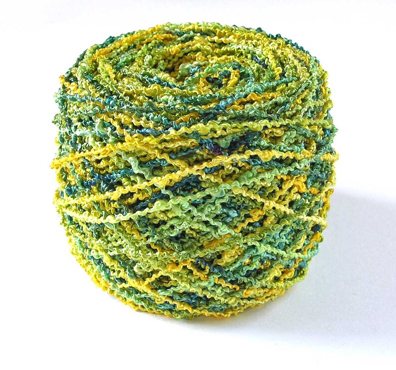 Hand Dyed Rayon Boucle Yarn Unique Textured Novelty OOAK Yarn Etsy
