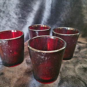 Lot De 4 Verres Vintage Années 70 – Marron – France – Idéal Pour Collection Ou Déco Rétro