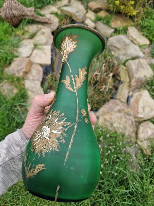 フランスアールヌーボの花瓶 花の装飾が施されたアールヌーボー様式の花瓶、フランス - Etsy 日本