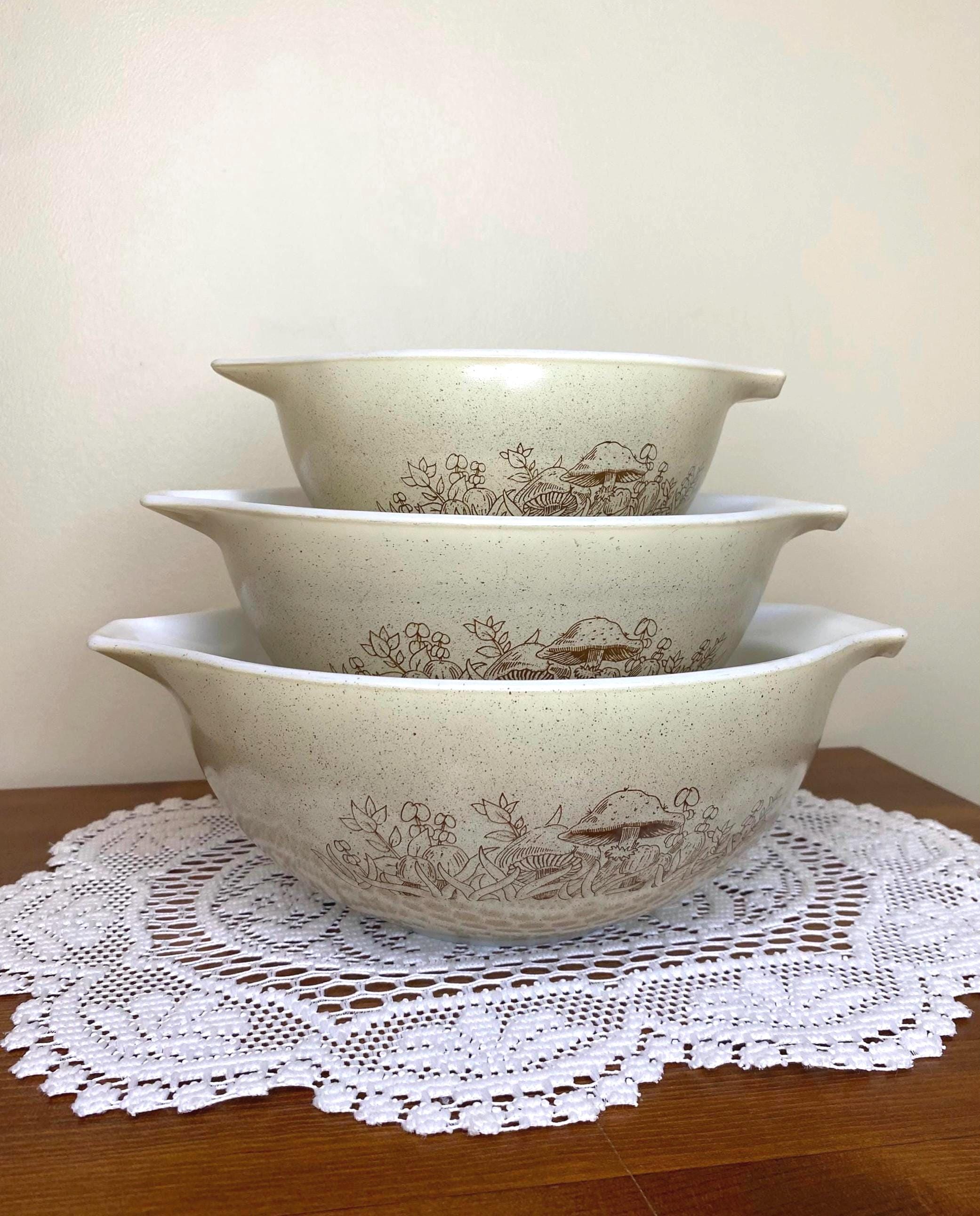 Vintage Pyrex “forest Fancies” Mushroom Print - Set of 3
