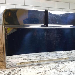 Vintage Chrome Bread Box with Inside Shelf | Retro Kitchen Storage | Mid-Century Modern | Vintage Kitchenware