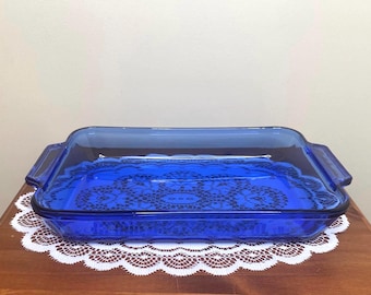 食器 Vintage Anchor Hocking Cobalt Blue set Vintage 7 Piece Pyrex Anchor Hocking Cobalt Blue Glass Baking Set