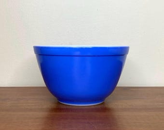 Vintage Pyrex Primäre Blaue Nesting Schale 1.5 PT #401 Aus dem Primär Set